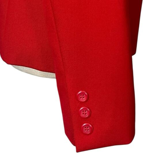 Pendleton Vintage Blazer Wool Peak Lapel Flap Pocket 2 Button Red Women’s Size 6 - Picture 11 of 13